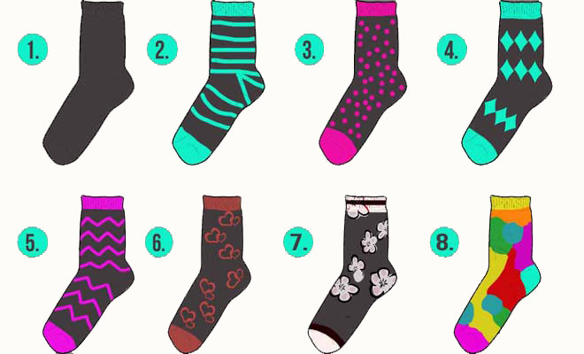 Тест на личноста: Одберете го чорапот што најмногу ви се допаѓа и дознајте нешто повеќе за себе