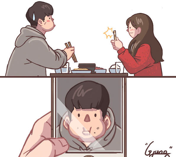 Слатки илустрации во кои ќе се пронајдат сите блиски и приврзани љубовни парови