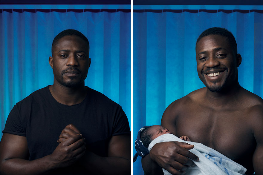 Емотивни фотографии од мажи пред и откако станале татковци