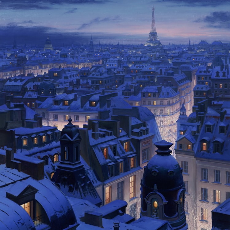 Неверојатни илустрации што ја доловуваат магијата на покривите на Париз