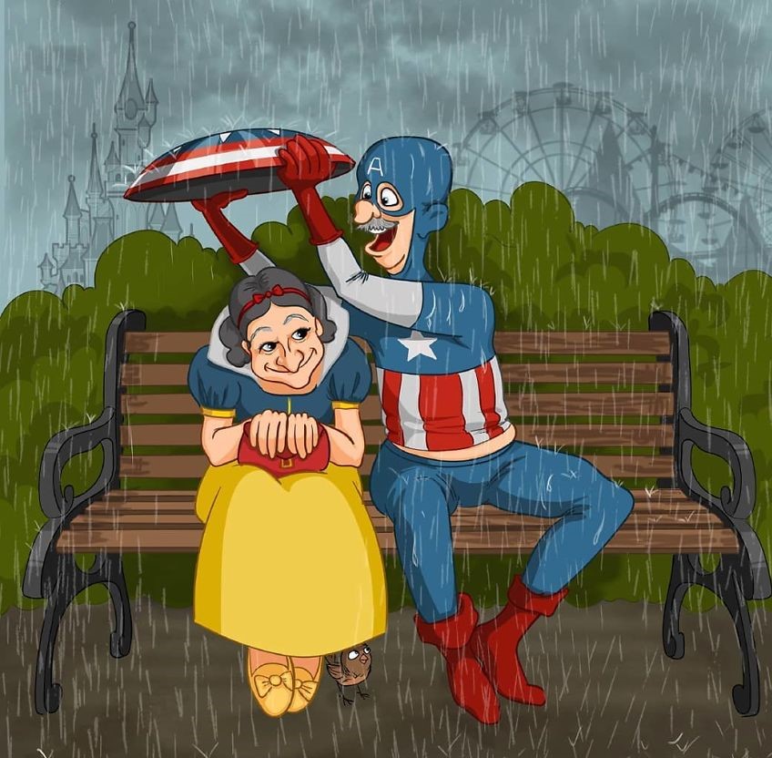 Како би изгледале некои од најпознатите ликови од стриповите и анимираните филмови кога ќе остарат?