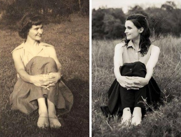 Интернет корисници ги рекреирале фотографиите од нивните предци за да ја илустрираат моќта не гените 