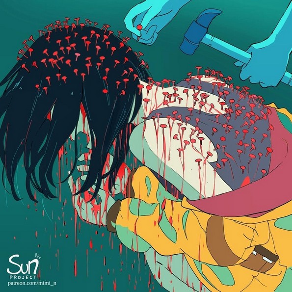 Артистка ги илустрира деструктивните емоции на луѓето