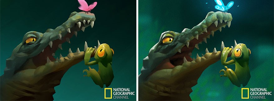 Уметник ги претвора фотографиите од National Geographic во слатки илустрации