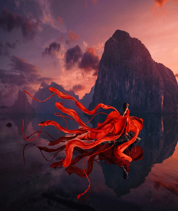 Феноменални фотографии од девојки облечени во маркантни фустани на познати светски локации