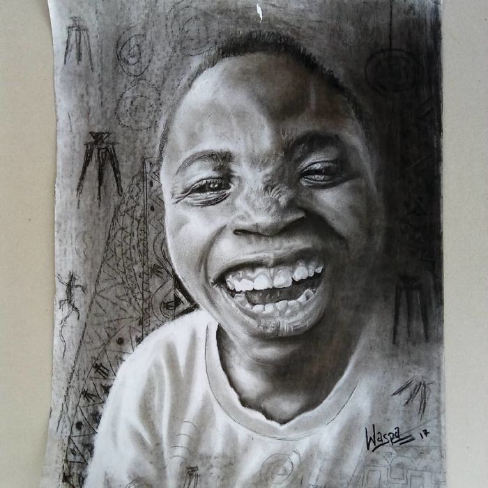 11-годишно момче од Нигерија создава неверојатни хиперреалистични цртежи