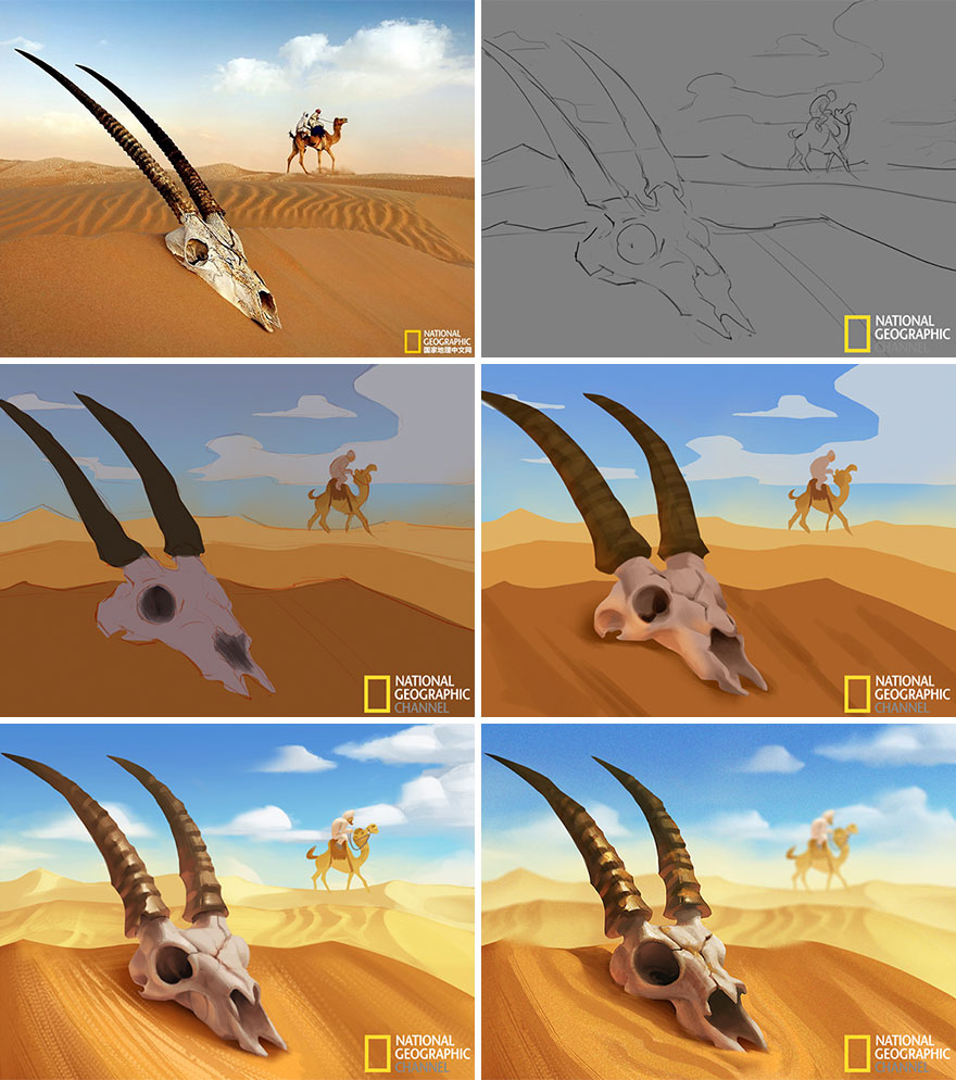 Уметник ги претвора фотографиите од National Geographic во слатки илустрации