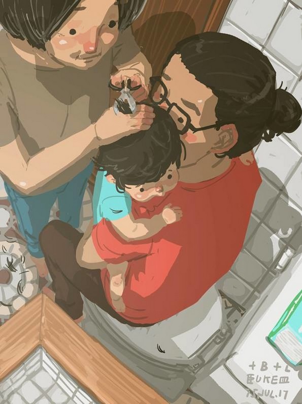 Самохран татко од Тајван го илустрира неговиот секојдневен живот