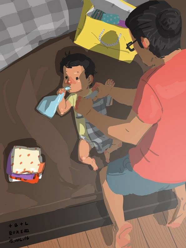 Самохран татко од Тајван го илустрира неговиот секојдневен живот