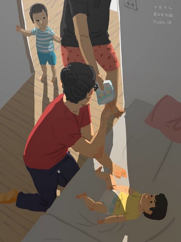 Самохран татко од Тајван го илустрира неговиот секојдневен живот