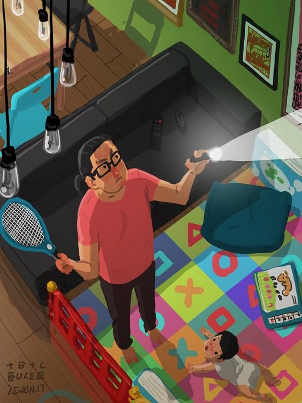 Самохран татко од Тајван го илустрира неговиот секојдневен живот