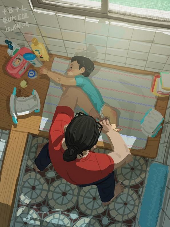 Самохран татко од Тајван го илустрира неговиот секојдневен живот