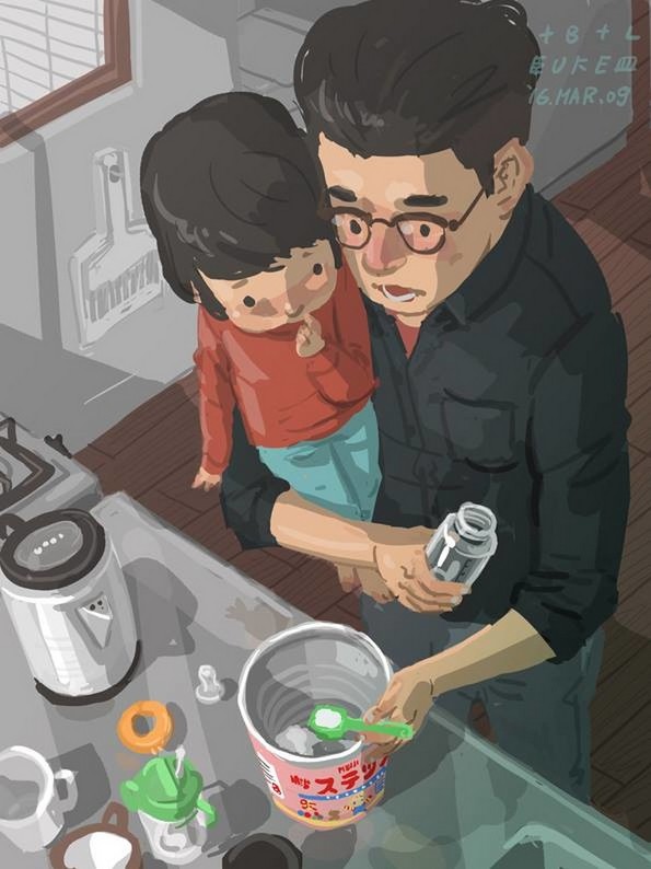 Самохран татко од Тајван го илустрира неговиот секојдневен живот