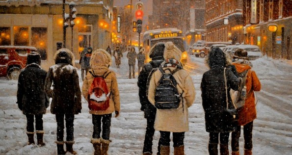 Уметник од канада создава слики со топла зимска атмосфера