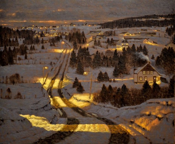 Уметник од канада создава слики со топла зимска атмосфера