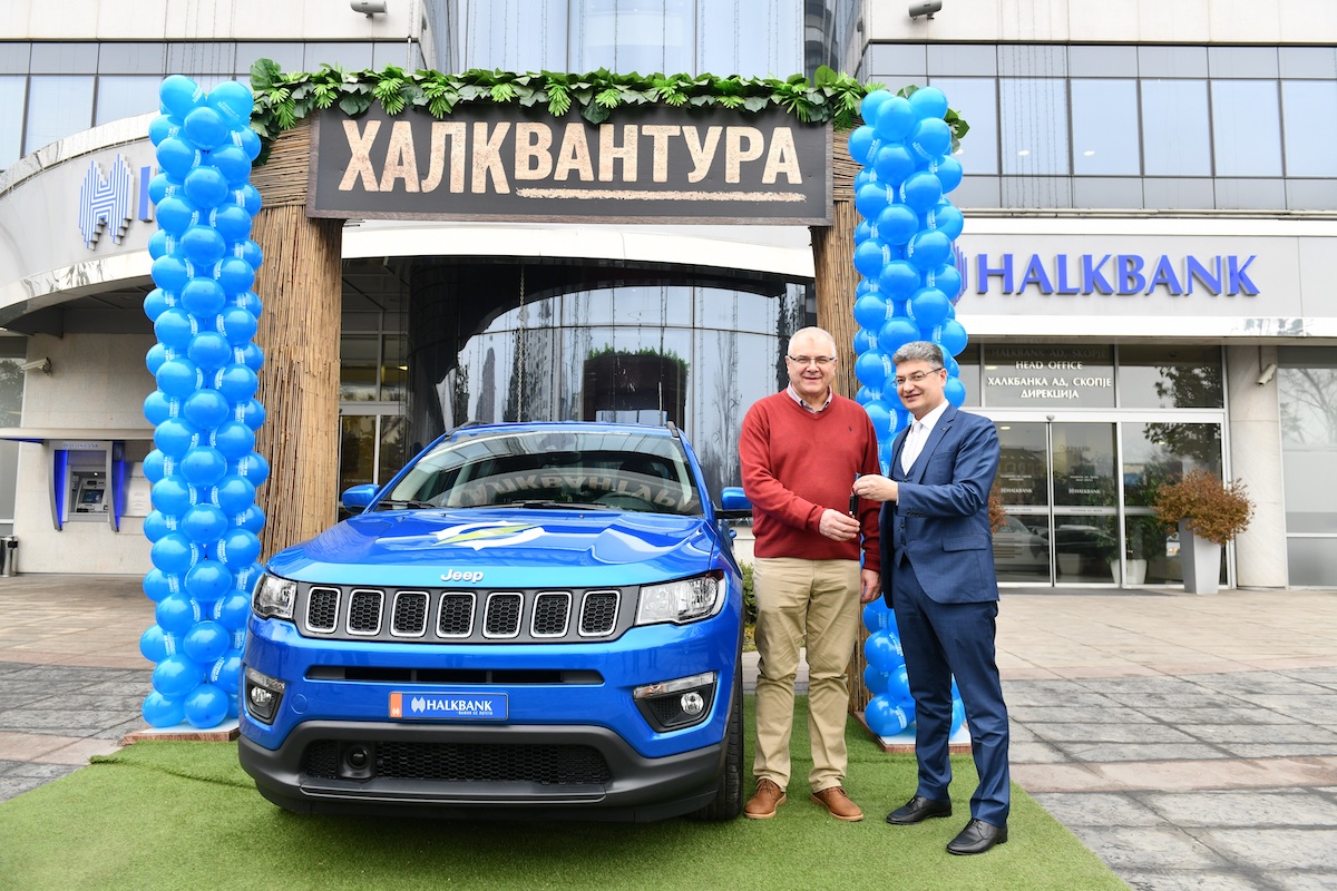 Заврши големата наградна игра „Скокни во Халквантура“ на Халкбанк: Атрактивниот Jeep Compass отпатува за Дарко Новак од Струга