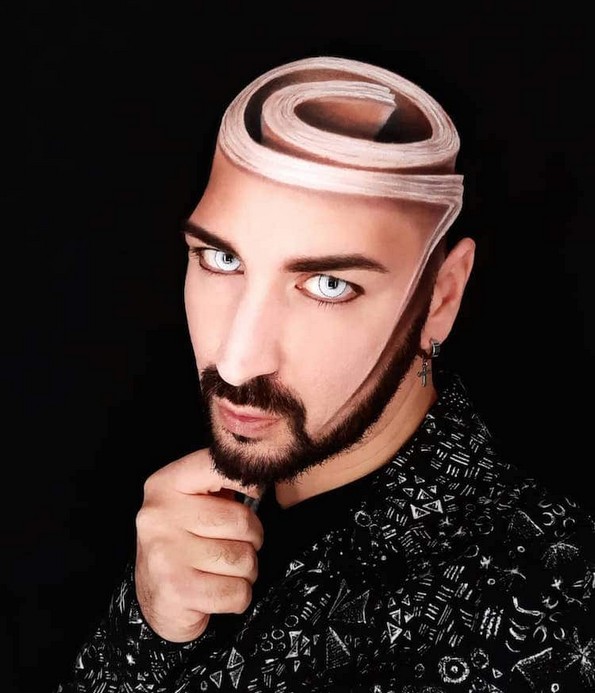 Артист создава неверојатни 3Д илузии на неговото лице со помош на шминка