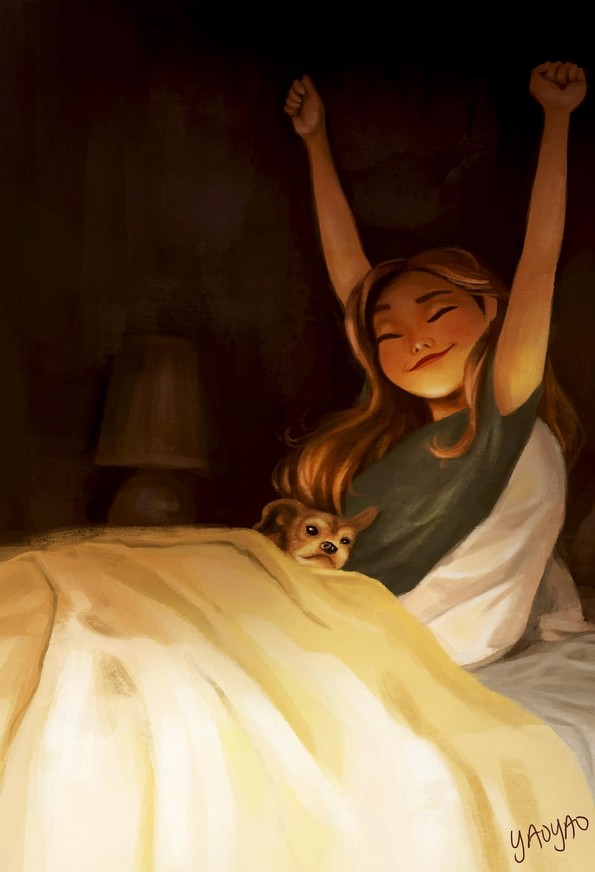 Слатки илустрации што прикажуваат како изгледа животот со куче