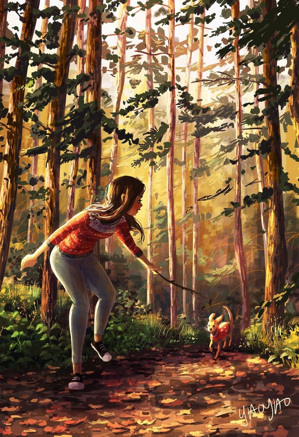 Слатки илустрации што прикажуваат како изгледа животот со куче