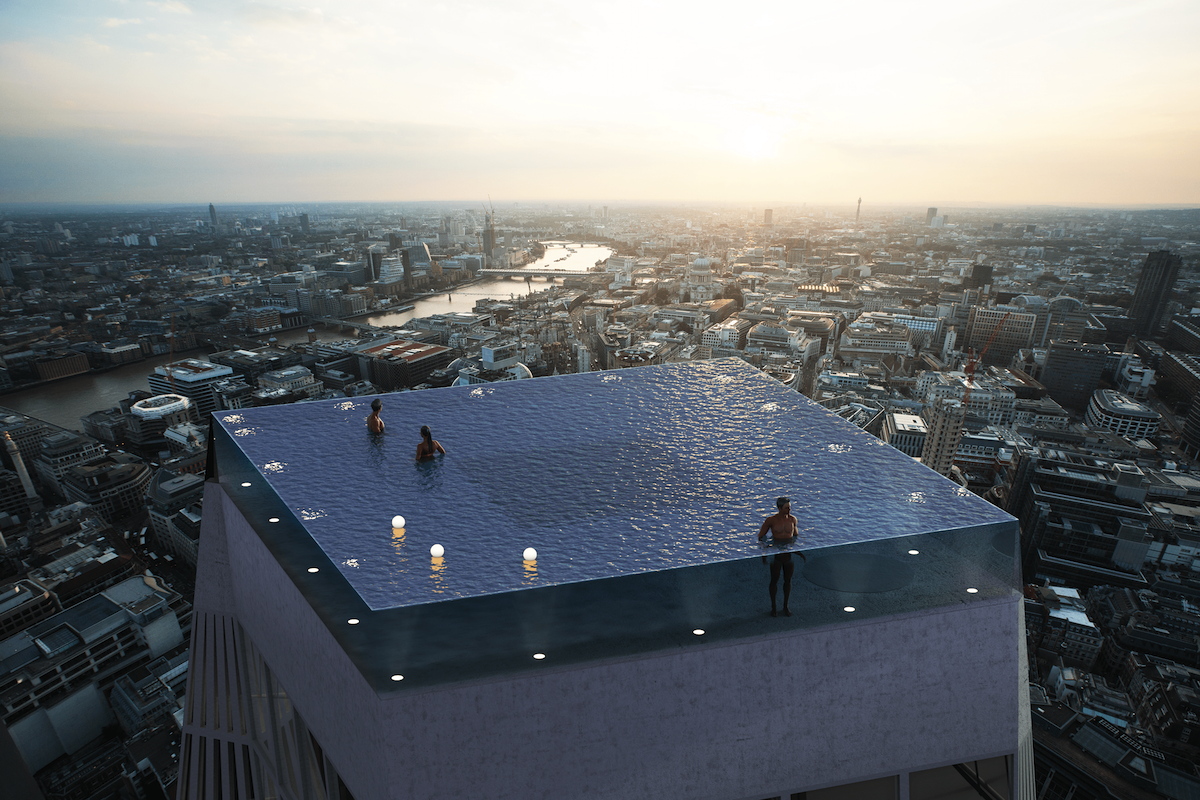 Ќе се изгради првиот бесконечен базен во светот на кров од зграда, со панорамски поглед од 360 степени