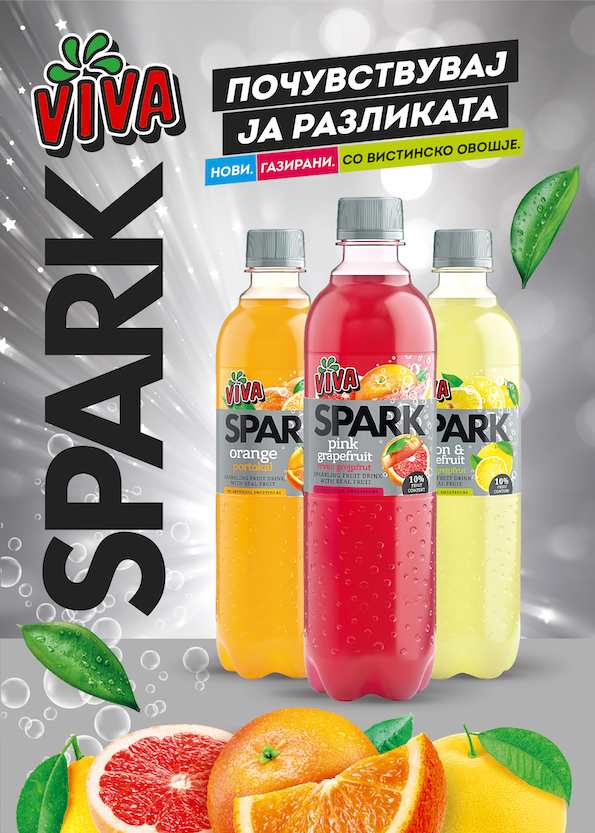 „Вива Спарк“ - поинакво газирано освежување со вистинско овошје за топлото лето