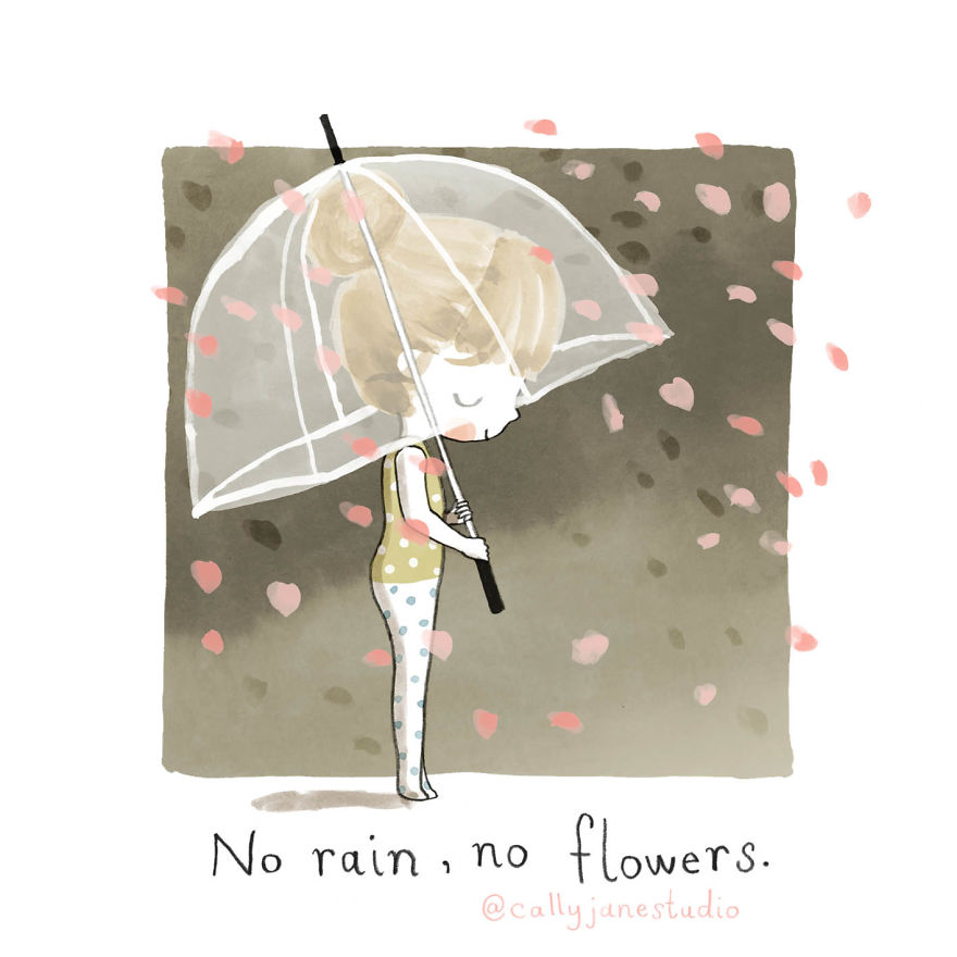 Илустрации со девојче што вежба јога кои испраќаат позитивни пораки за љубовта кон себе