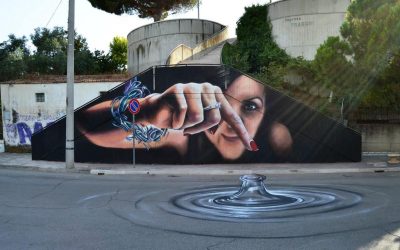 Уметникот Каифа Косимо ги трансформира празните ѕидови и јавните површини во интерактивна улична уметност