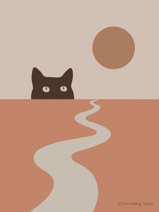 23 пејзажни илустрации за љубителите на мачки