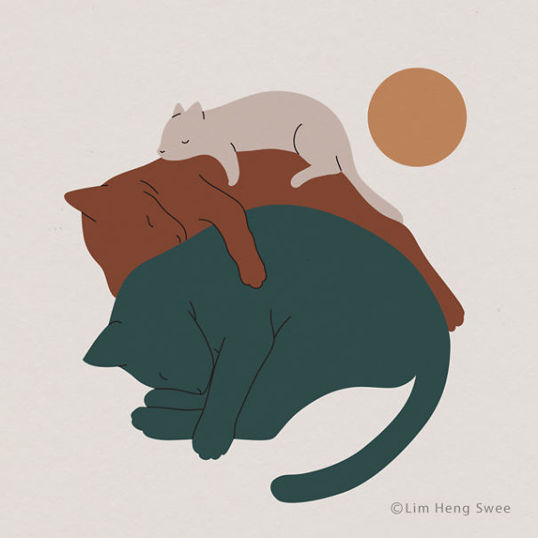23 пејзажни илустрации за љубителите на мачки