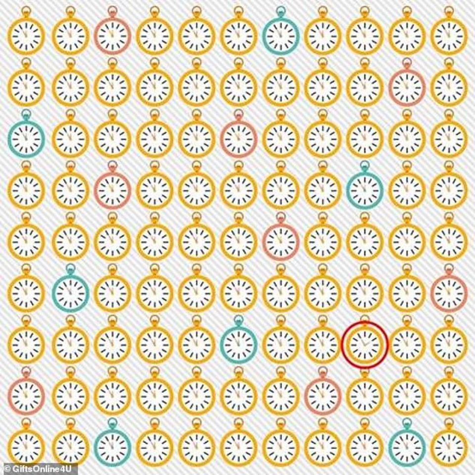 Загатка: Колку време ви е потребно за да го пронајдете часовникот што покажува различно време?