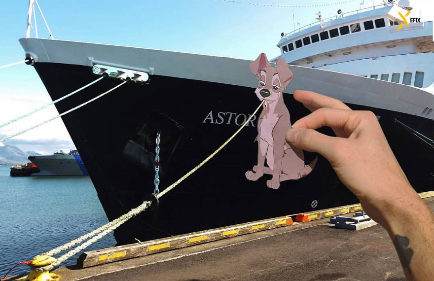 Уметник им додава ликови од цртаните филмови на сивите градови