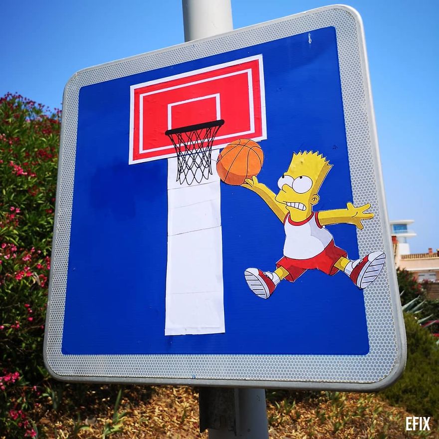 Уметник им додава ликови од цртаните филмови на сивите градови