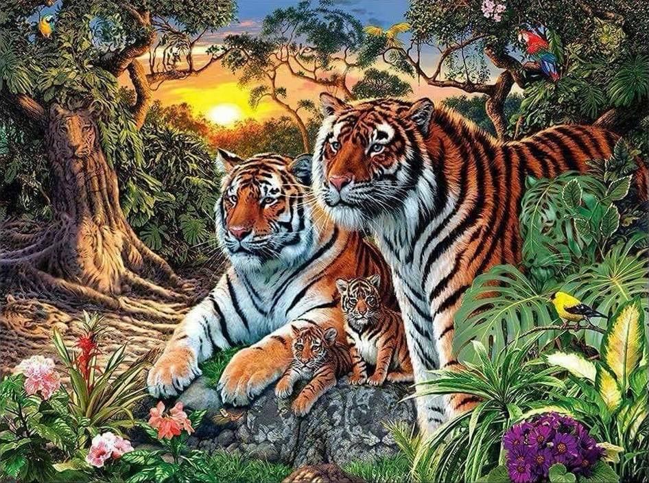Загатка: Дали можете да ги пронајдете сите тигри на цртежот?