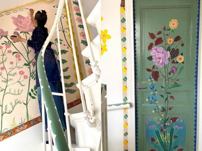 Креативност во време на корона: Артистка ги претвора ѕидовите на нејзината куќа во цветна градина