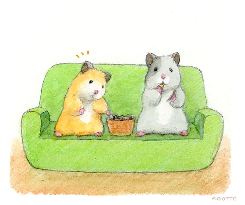 Илустрации кои прикажуваат како би изгледал животот на еден хрчак ако беше човек