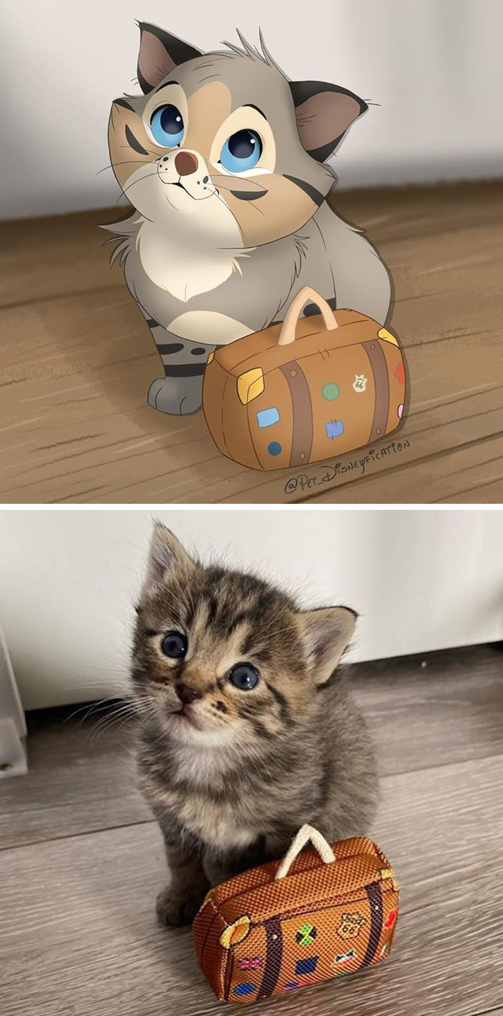 Илустратор ги претвора фотографиите на вашето милениче во магични креации што изгледаат како ликовите на Дизни