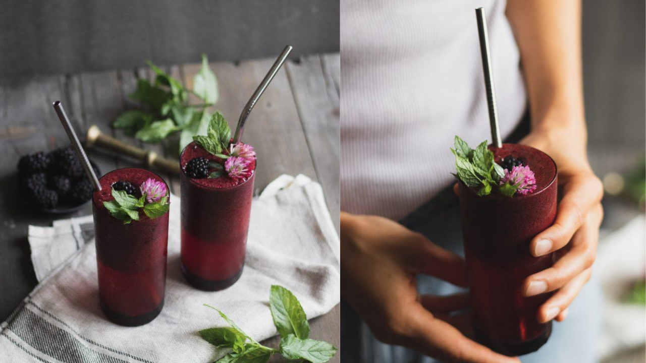 Летен коктел од капини и хибискус