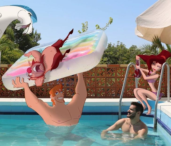 Еден наставник ги фотошопира омилените Дизни ликови во неговите фотографии и тие изгледаат навистина магично