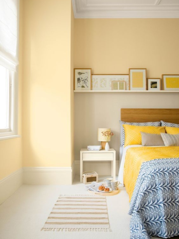 Како да ја декорирате спалната соба во жолти нијанси?
