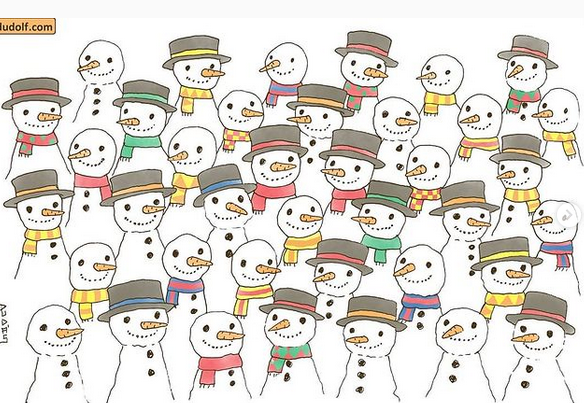 Загатка: Пронајдете го снешкото кој нема пријател!