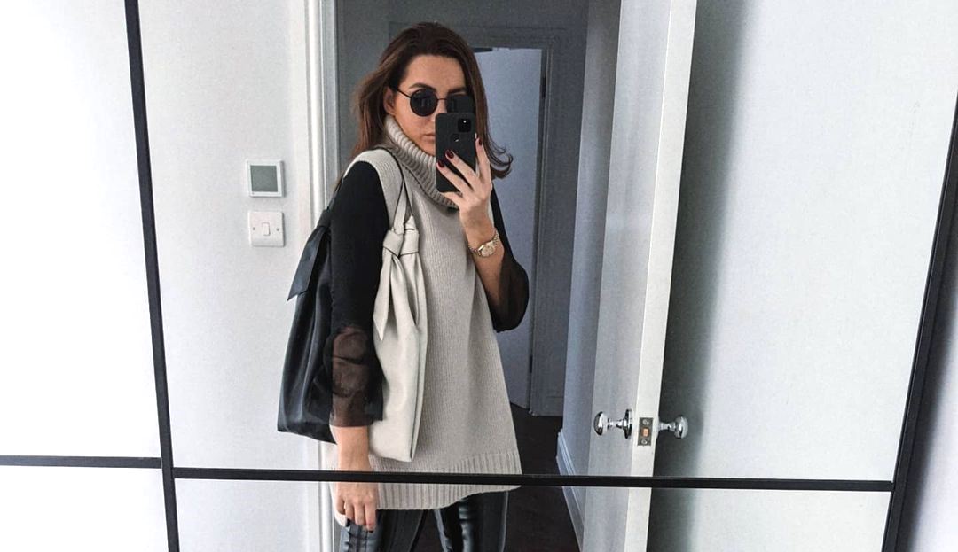 Совршена комбинација за рана пролет: Плетен елек и кожени панталони