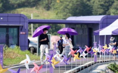 Јужнокорејски остров обои град во виолетова боја за да привлече туристи