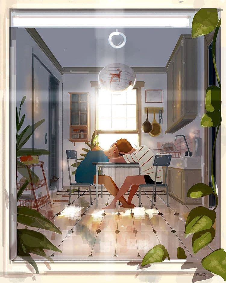 Илустрации кои ја доловуваат убавината на малите моменти во домот