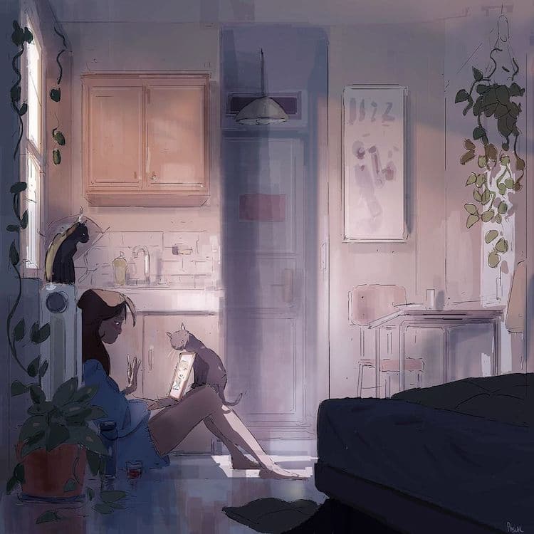 Илустрации кои ја доловуваат убавината на малите моменти во домот