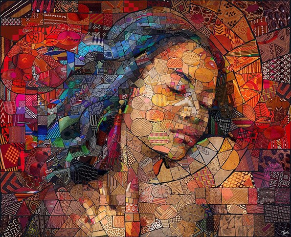 Уметник креира необични мозаици со портрети инспирирани од африканската култура
