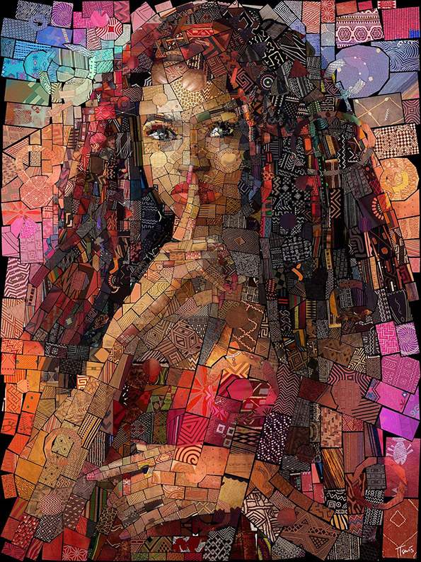 Уметник креира необични мозаици со портрети инспирирани од африканската култура