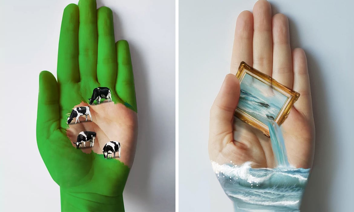 Уметница користи необично платно за своите уметнички дела