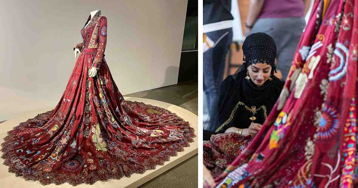 Овој необичен фустан е изработен од 343 уметници од целиот свет!