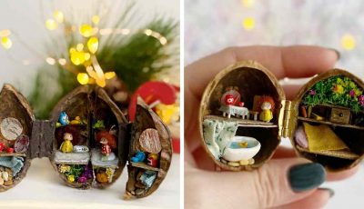 Уметница ги превора лушпите од ореви во минијатурни магични светови!